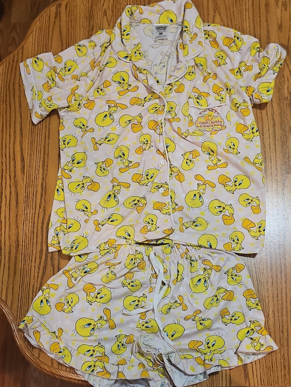 Warner Bros. Tweety Bird Yellow & White Girls Pajama Set
